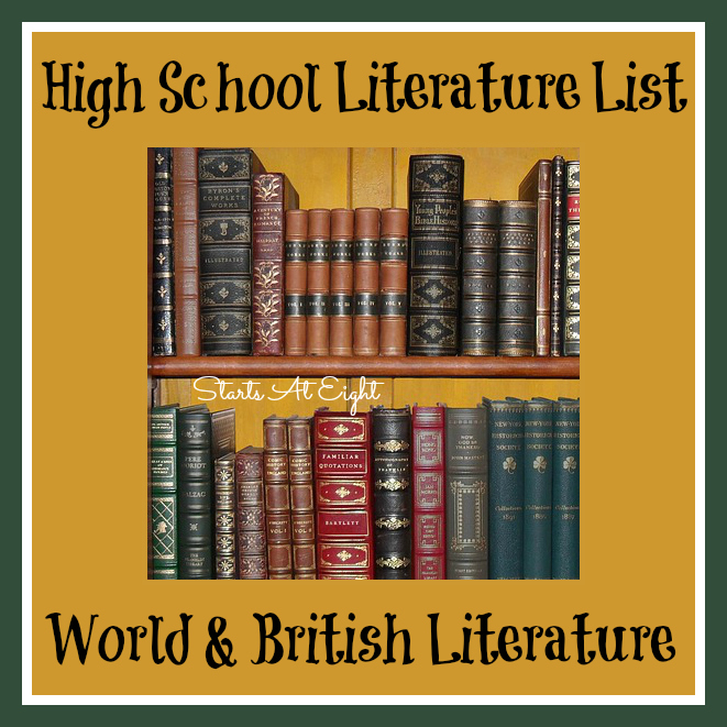 High School Literature List World including British Literature 