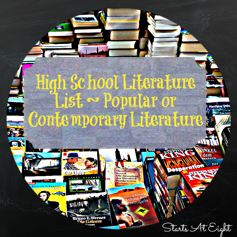 High School Literature List Popular Or Contemporary Literature 