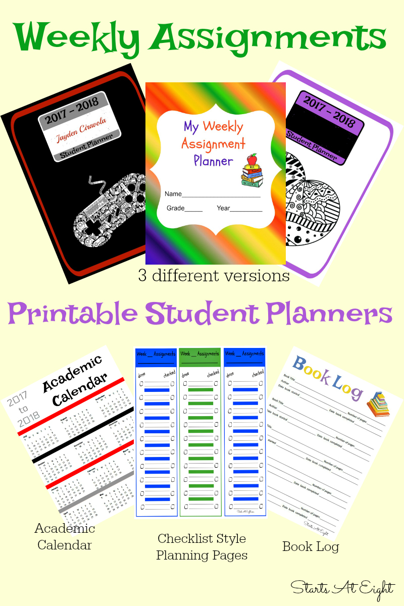 Printable Student Planners