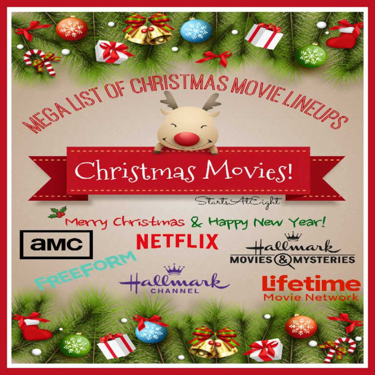 25 Days of Christmas Movies with Free Printable List StartsAtEight