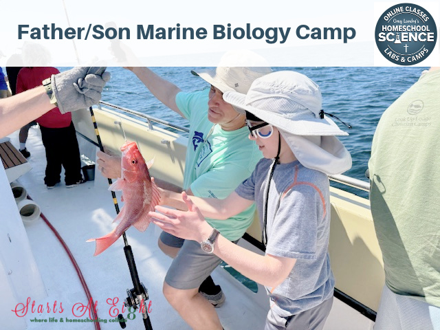 father son fishing marine biology camp